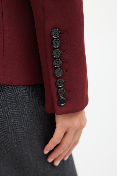 Burberry Burgundy Epaulet Blazer