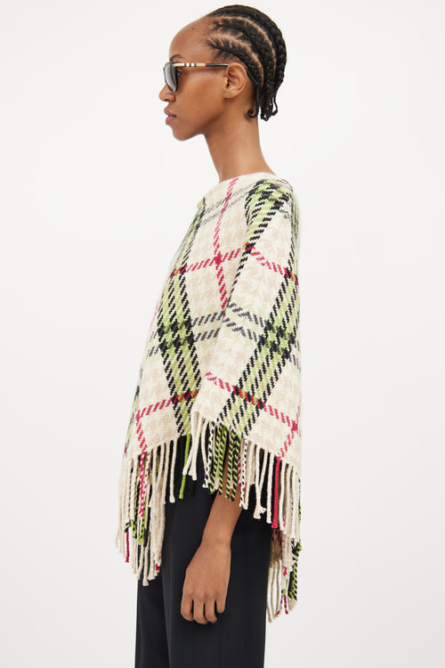 Burberry Cream 
Multi Cashmere 
Wool Poncho