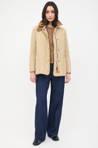 Burberry Corduroy Collar Quilted  Jacket