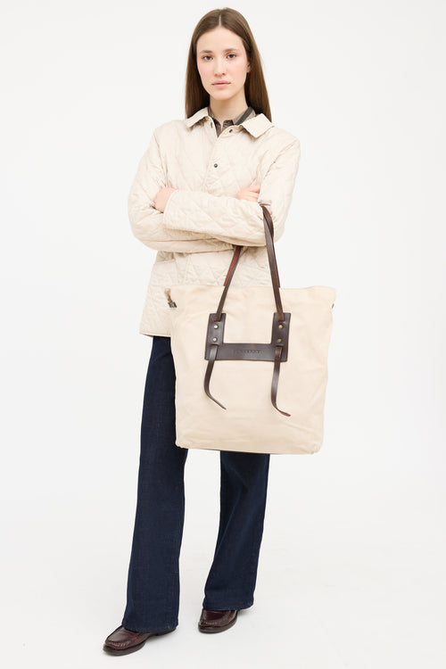 Burberry Beige Canvas Tote