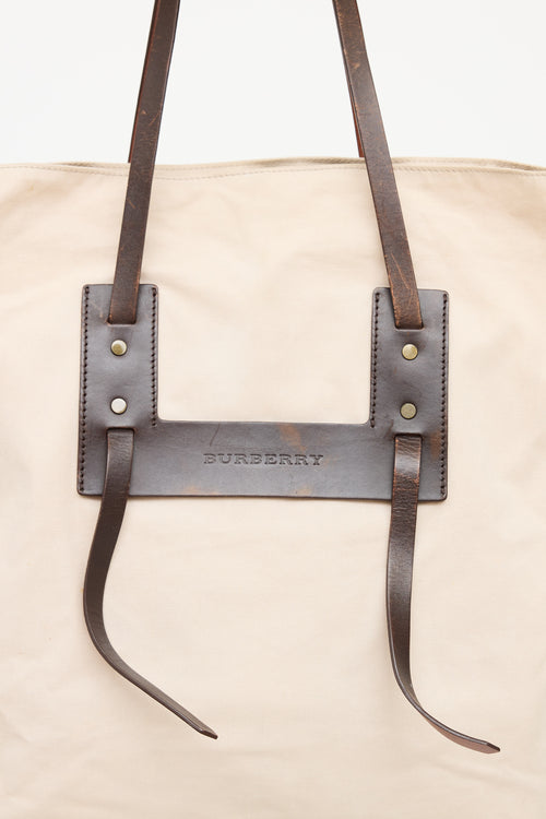 Burberry Beige Canvas Tote