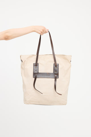 Burberry Beige Canvas Tote