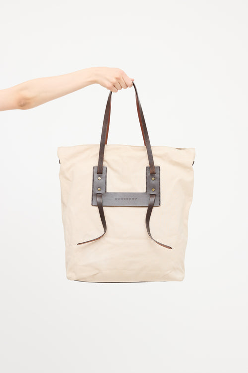 Burberry Beige Canvas Tote