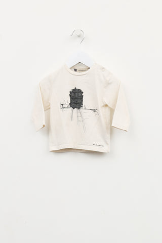 Burberry Kids Cream Train Graphic Top