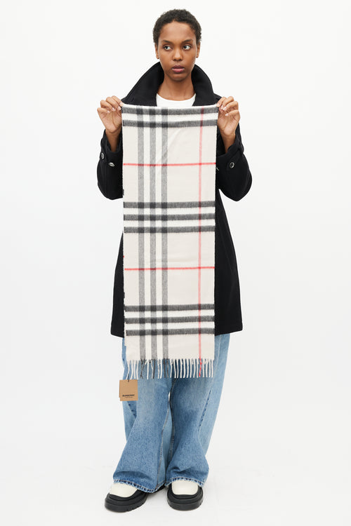 Burberry Cream 
Multi Cashmere Stone Check Scarf