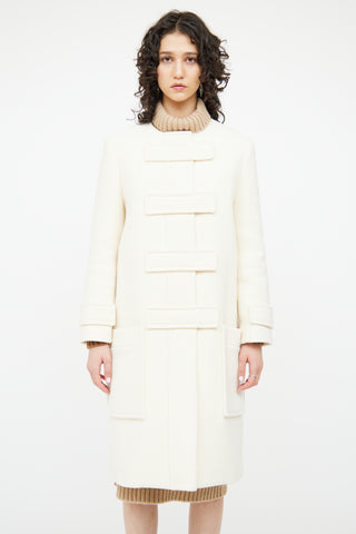 Burberry Montgomery Cream Wool Blend Coat