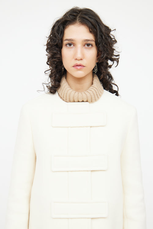 Burberry Montgomery Cream Wool Blend Coat