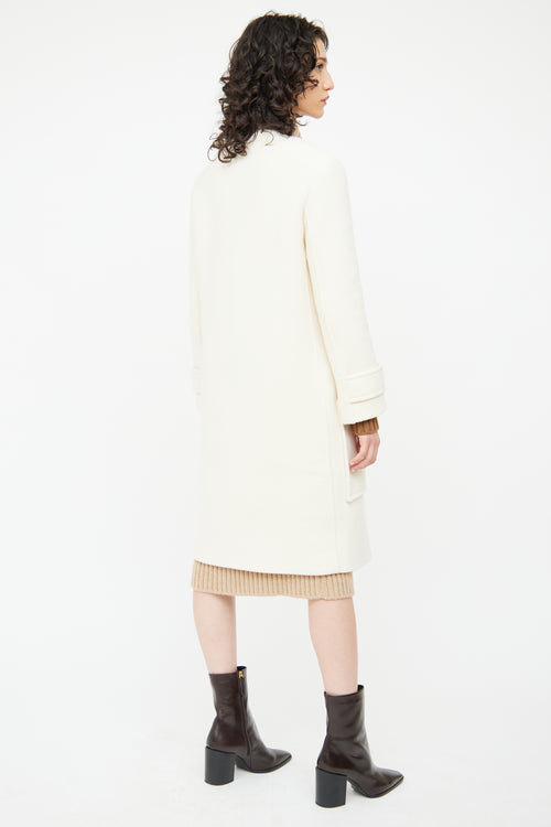 Burberry Montgomery Cream Wool Blend Coat