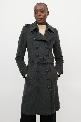 Burberry Dark Grey Wool 
Cashmere Coat