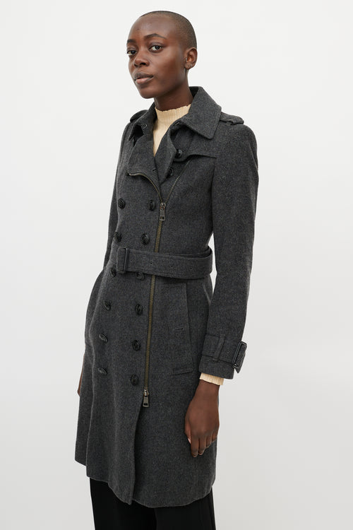 Burberry Dark Grey Wool 
Cashmere Coat