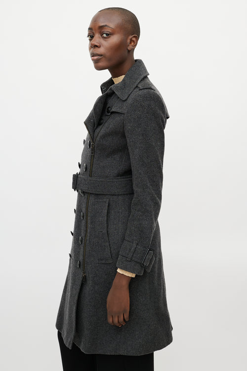 Burberry Dark Grey Wool 
Cashmere Coat