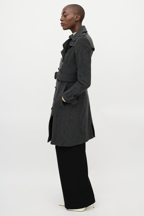 Burberry Dark Grey Wool 
Cashmere Coat