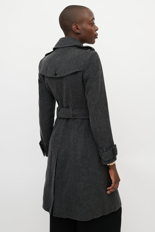 Burberry Dark Grey Wool 
Cashmere Coat