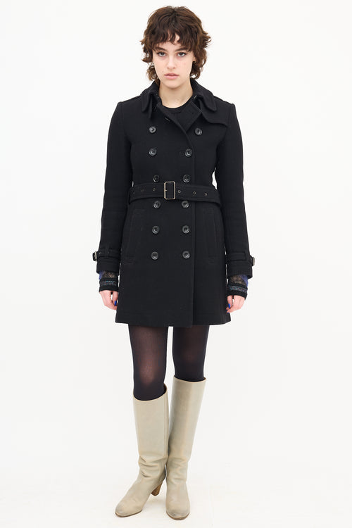 Burberry Double Breasted Wool Coat