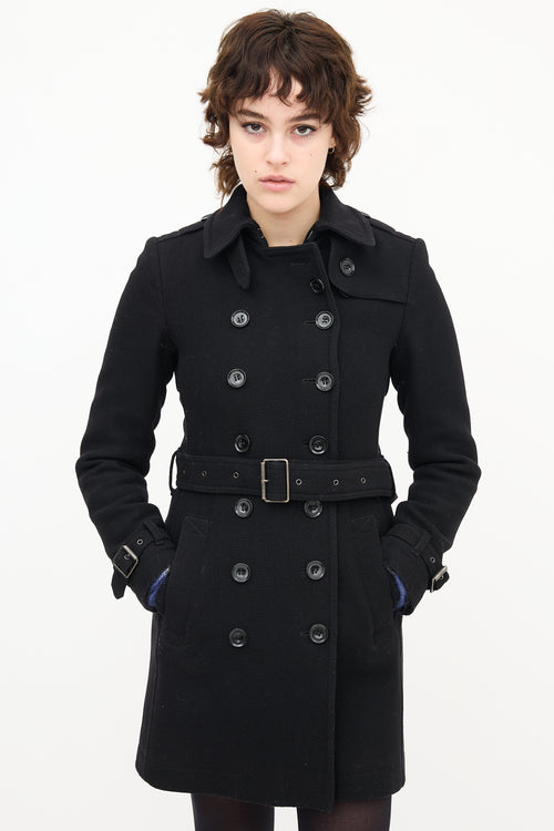 Burberry Double Breasted Wool Coat