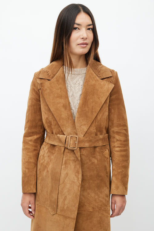 Burberry Fall 2015 Brown Suede Fringe Coat