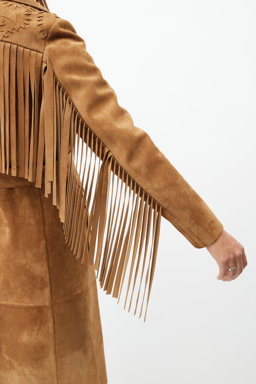 Burberry Fall 2015 Brown Suede Fringe Coat