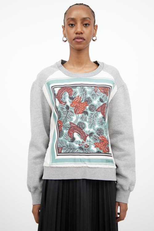 Burberry Heather Grey 
Multi Mente Beast Sweatshirt