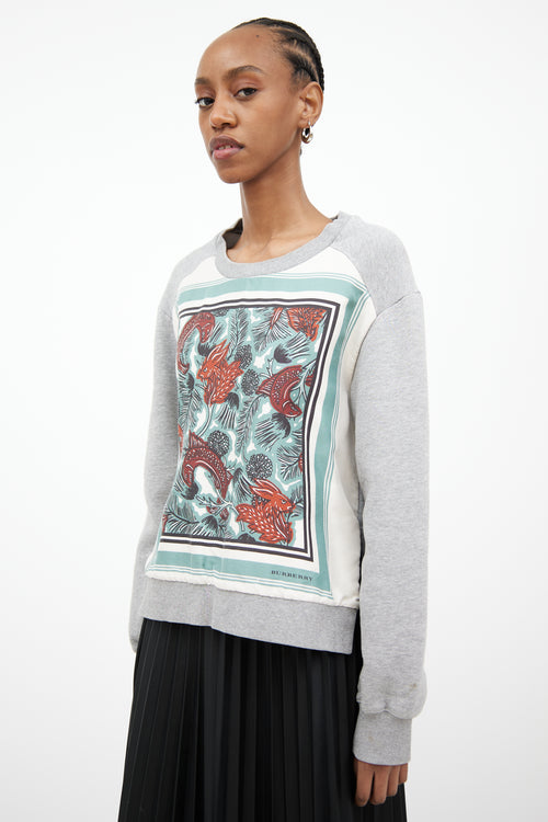 Burberry Heather Grey 
Multi Mente Beast Sweatshirt