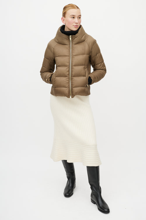 Burberry Green Down Puffer Jacket