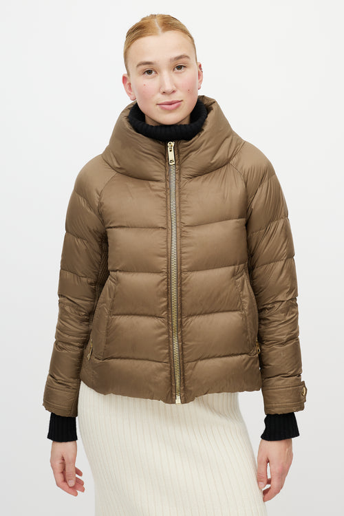 Burberry Green Down Puffer Jacket