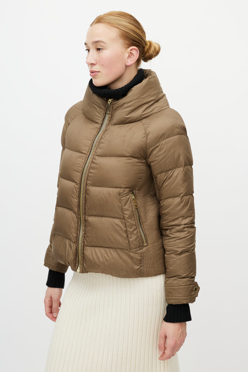 Burberry Green Down Puffer Jacket