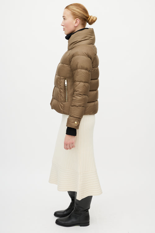 Burberry Green Down Puffer Jacket