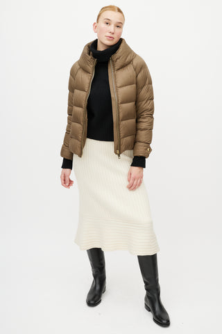 Burberry Green Down Puffer Jacket