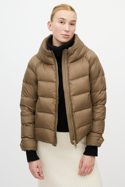 Burberry Green Down Puffer Jacket