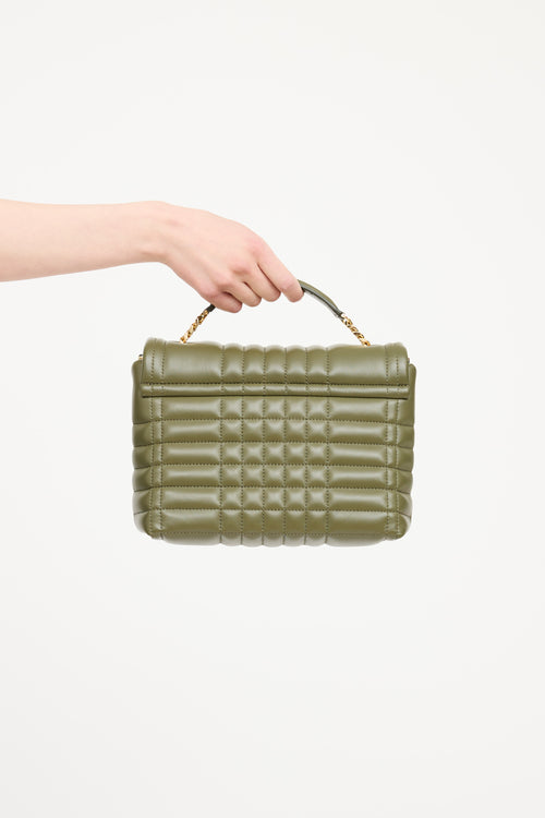 Burberry Green Leather Quilted Lola Bag