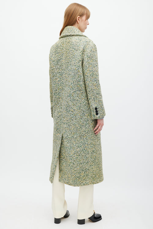 Burberry Green 
Multicolour Laminated Cashmere Coat