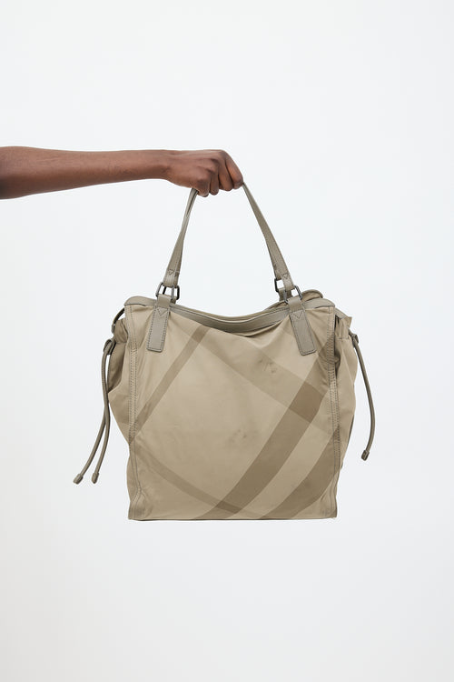 Burberry Green Nova Check Nylon Tote