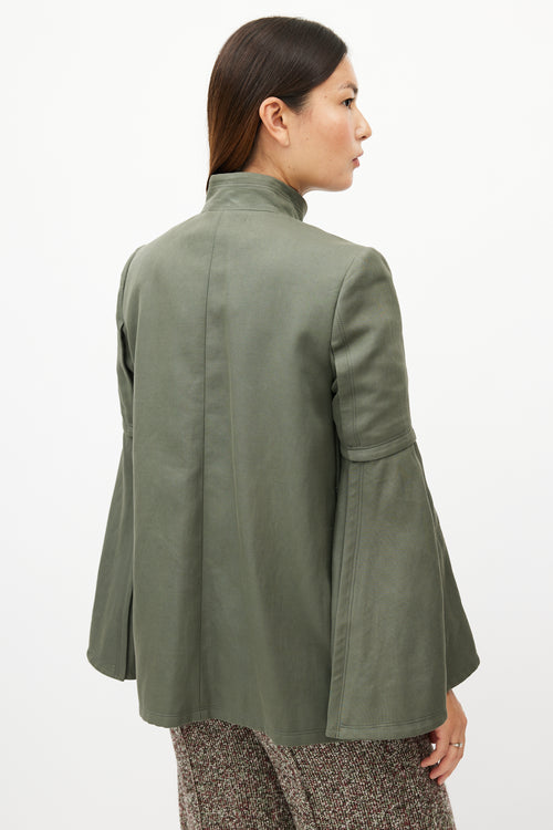 Burberry Green 
Silver Military Jacket