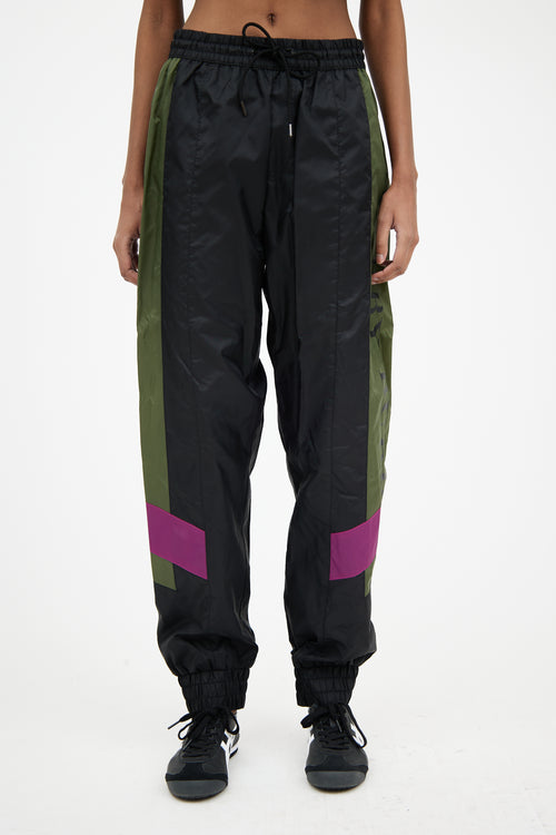 Burberry Black 
Green Logo Track Pant