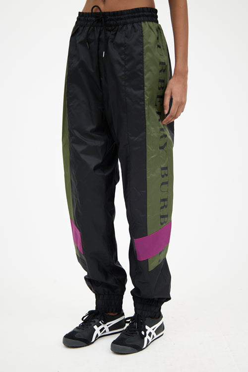 Burberry Black 
Green Logo Track Pant