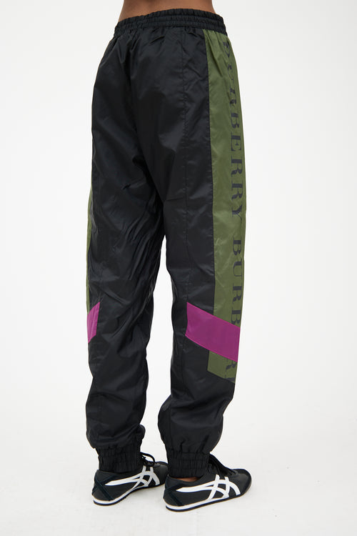 Burberry Black 
Green Logo Track Pant