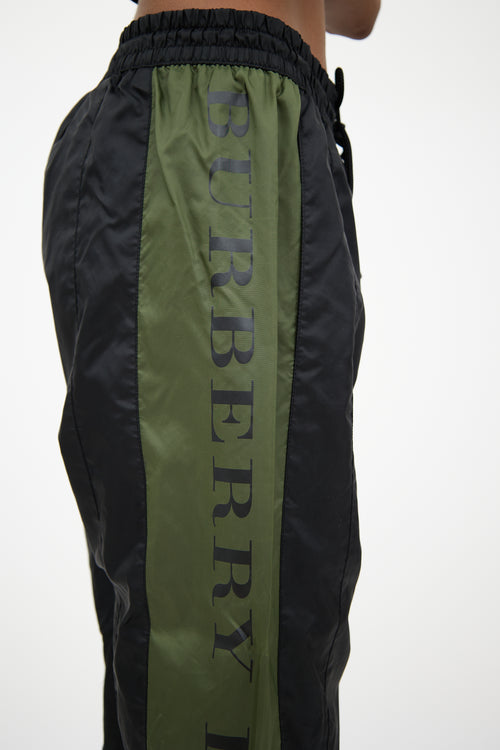 Burberry Black 
Green Logo Track Pant