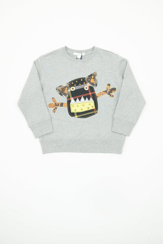 Burberry Grey Monster Crewneck Top