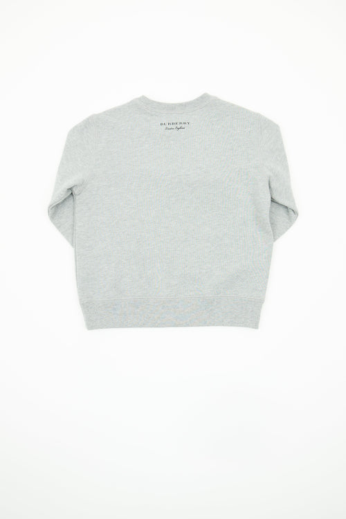 Burberry Grey Monster Crewneck Top