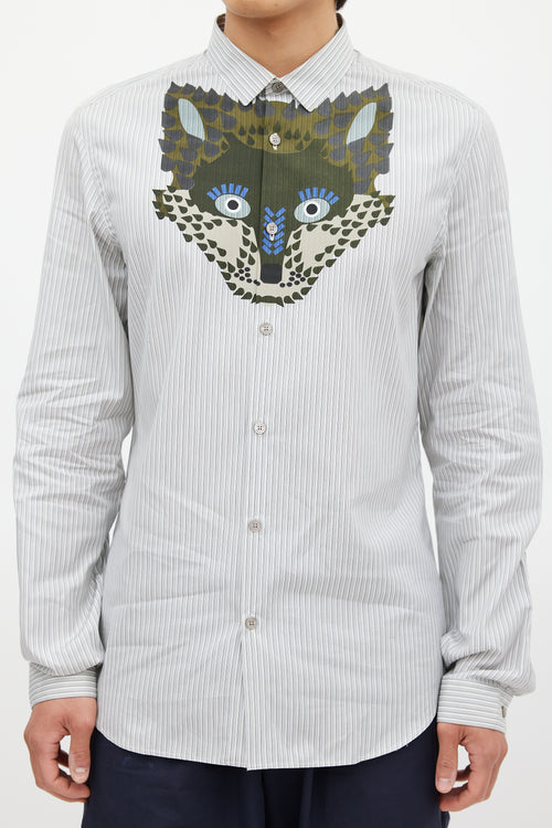 Burberry Grey 
Multicolour Graphic Shirt