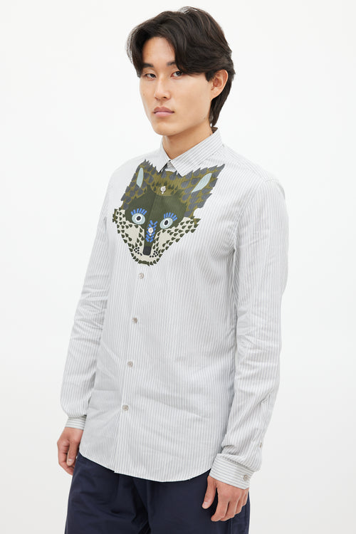 Burberry Grey 
Multicolour Graphic Shirt