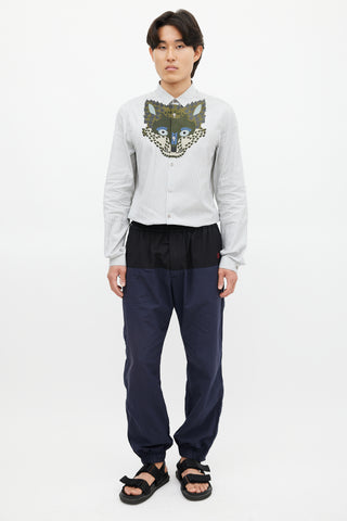 Burberry Grey 
Multicolour Graphic Shirt