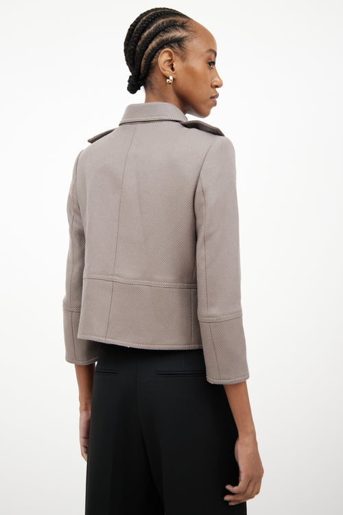 Burberry Grey Textured Crop Jacket