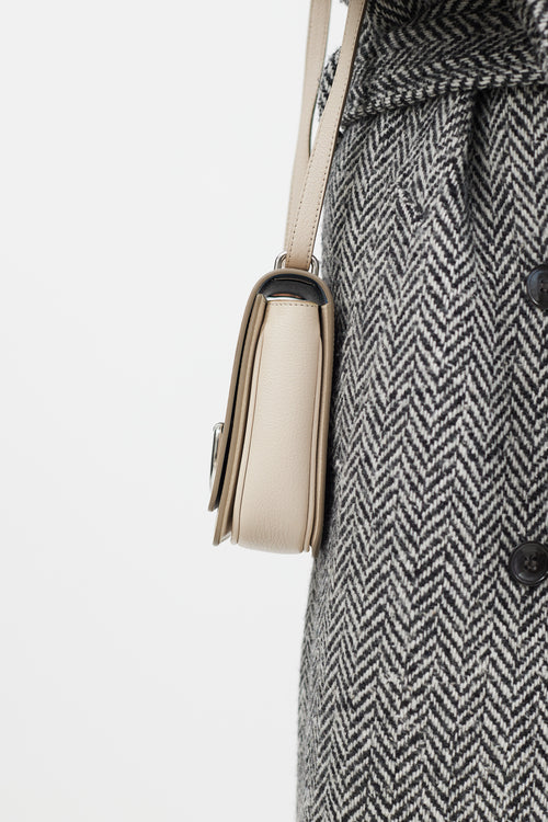 Burberry Grey 
Silver D-Ring Leather Bag