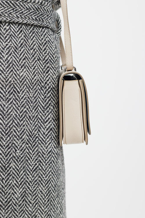 Burberry Grey 
Silver D-Ring Leather Bag