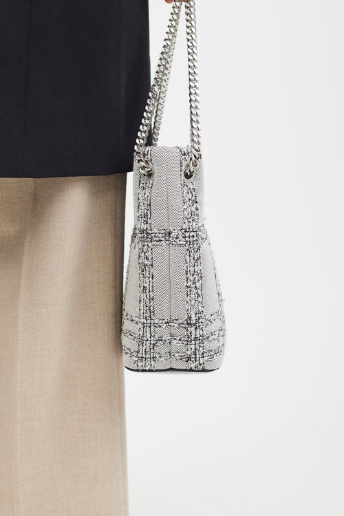 Burberry Grey 
Black Woven Lola Bucket Bag