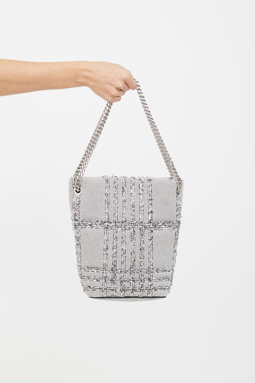 Burberry Grey 
Black Woven Lola Bucket Bag