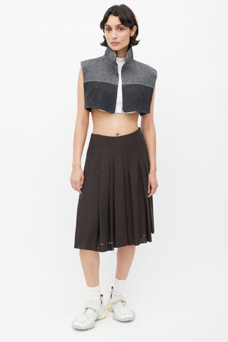 Burberry Grey Wool Cropped Vest