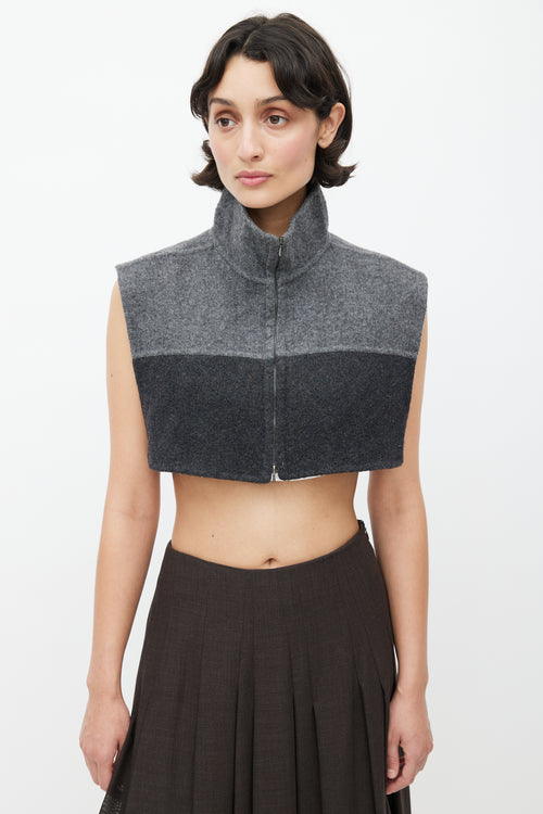 Burberry Grey Wool Cropped Vest