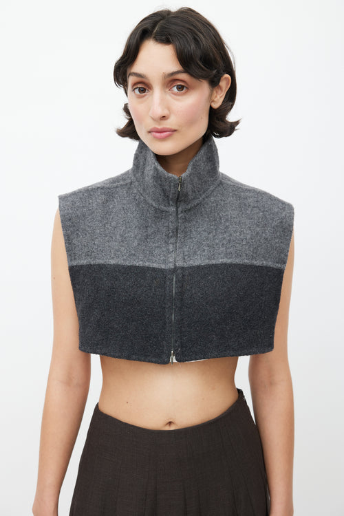 Burberry Grey Wool Cropped Vest